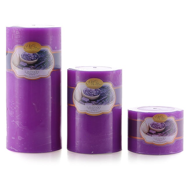 Bộ nến thơm Hạnh Phúc 7 - Bộ 3 nến thơm D7H5, D7H10, D7H15 Miss Candle (Tím, hương oải hương)