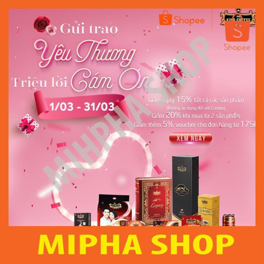 Cà Phê Đen Hòa Tan Espresso KING COFFEE - Hộp 15 gói x 2.5g - Arabica café hòa tan đậm hương vị cà phê Ý | BigBuy360 - bigbuy360.vn