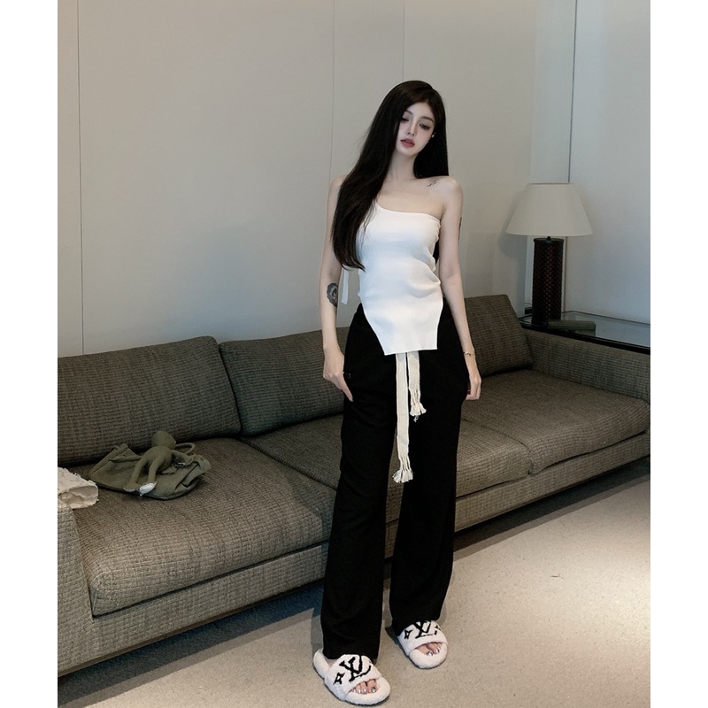 Quần dài ống rộng phong cách Hàn Quốc thời trang dành cho nữ