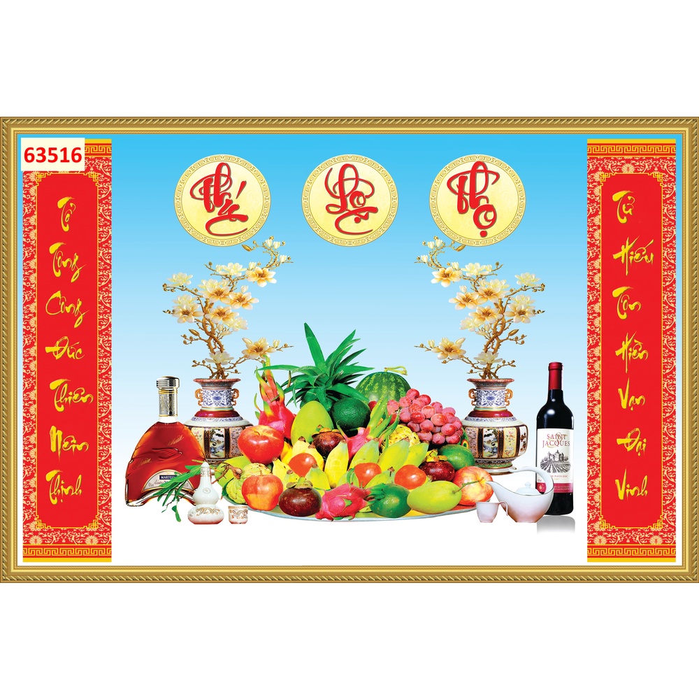 Tranh 3d dán tường phòng thờ, bàn thờ tặng keo và dụng cụ dán