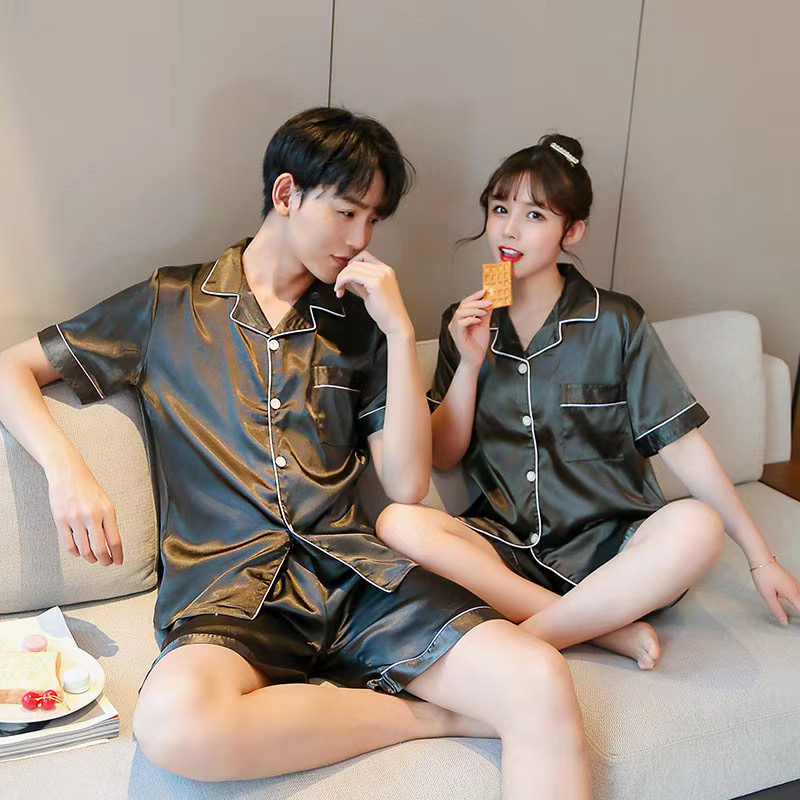 Bộ Đồ Ngủ Pijama Vải Lụa Thời Trang Thu Đông Cho Cặp Đôi đồ ngủ đôi Các cặp đôi pyjamas pijama nam nữ mùa hè đồ đôi pijama ngắn lụa satin dễ thương bigsize đồ mặc nhà cao cấp