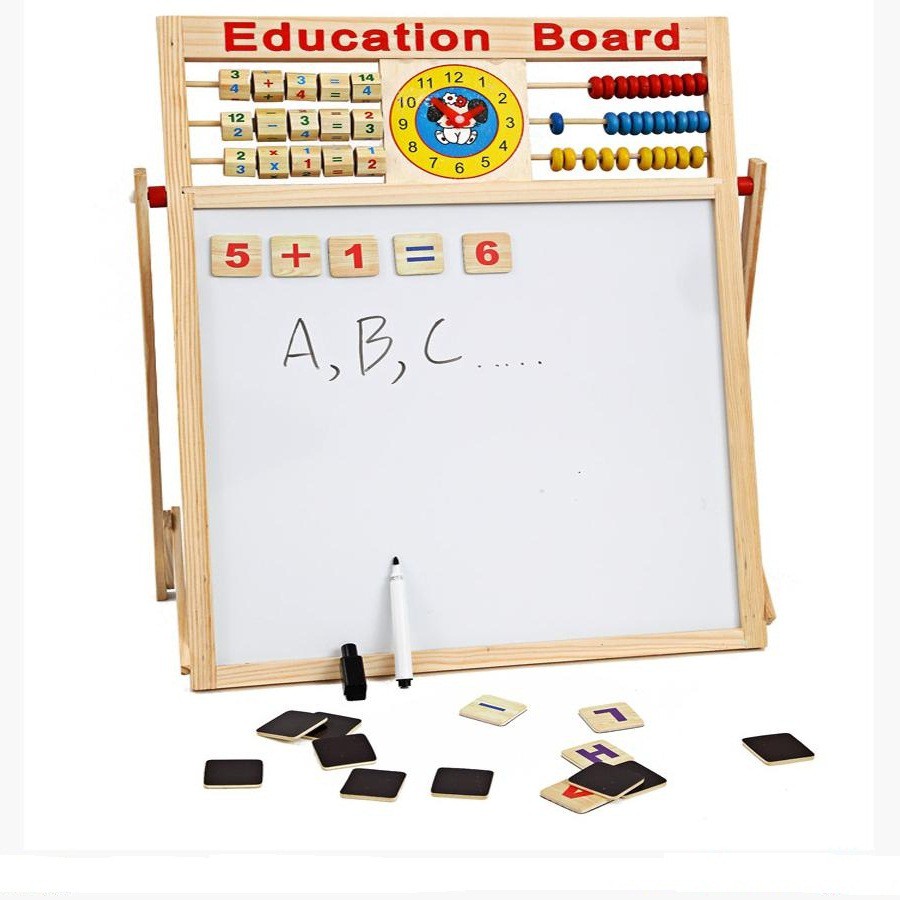 Bảng gỗ học chữ cái học toán cho bé- có chân đỡ chắc chắn