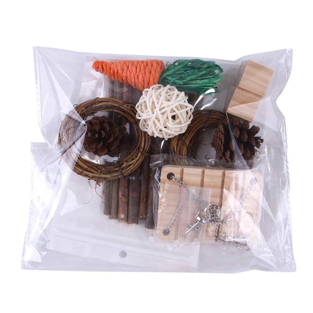 Bộ Đồ Chơi Mài Răng Bằng Gỗ Cho Chuột Hamster / Thỏ