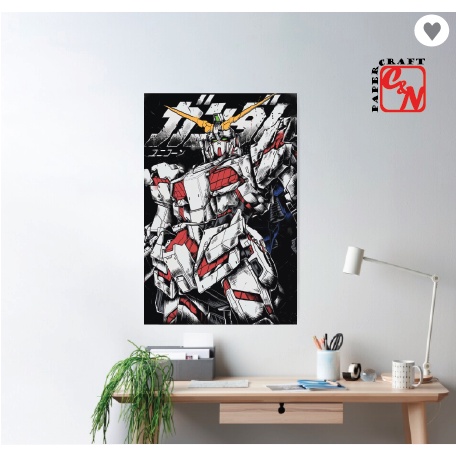 Poster nhựa siêu lớn|Poster Unicorn Gundam Odaiba- Poster dán tường