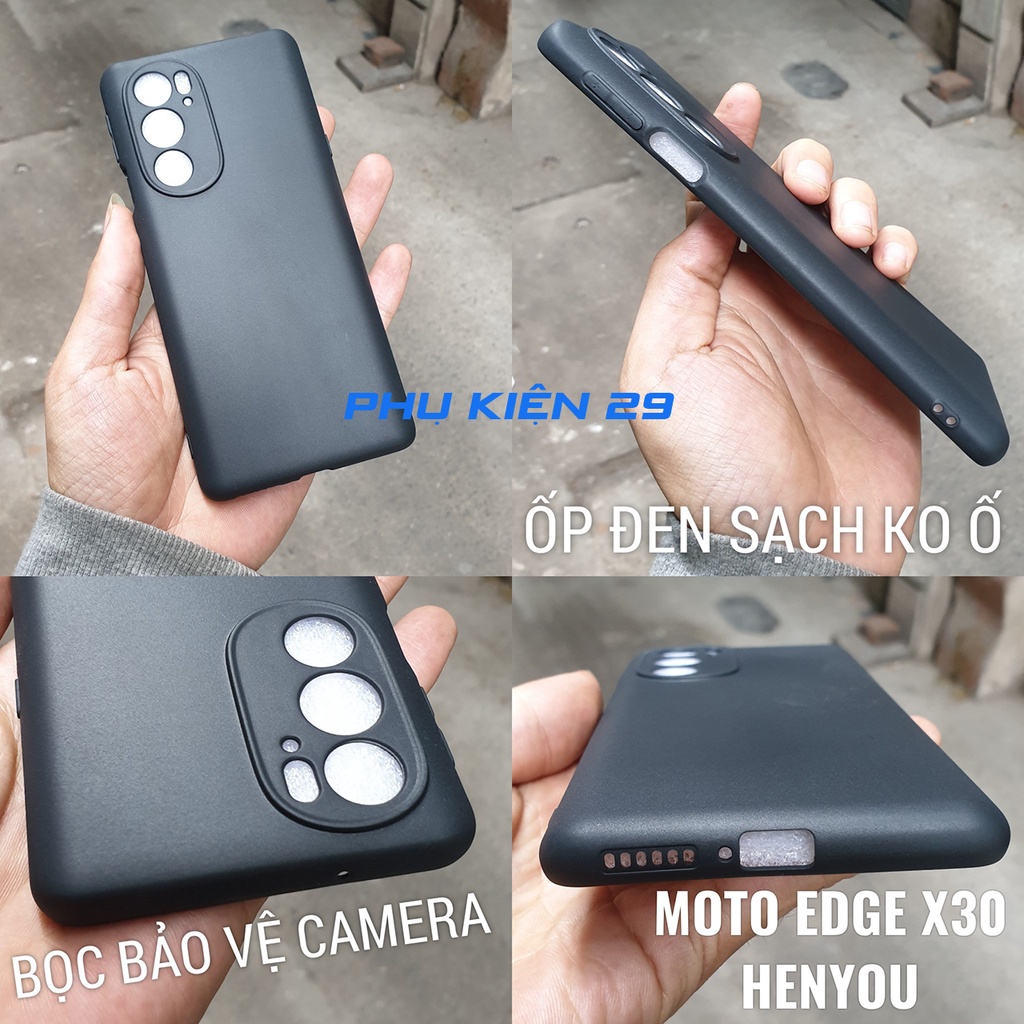 [Motorola Edge X30] Ốp lưng silicon dẻo đen cao cấp Henyou