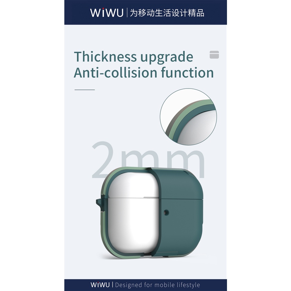 Ốp tai nghe Wiwu Denfense bằng nhựa PC kết hợp alumium chống sốc nhiều màu sắc cho Airpod 3 / Airpod Pro