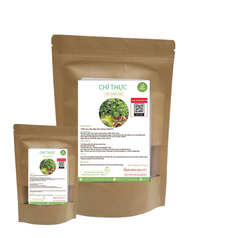 Chỉ thực khô thượng hạng JINDO 1kg tác dụng trừ đờm, táo thấp, lợi tiểu tiện, ra mồ hôi
