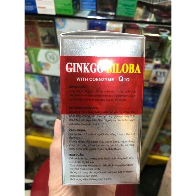 Viên uống bổ não Ginkgo Biloba with Coenzyme Q10( h/100v)