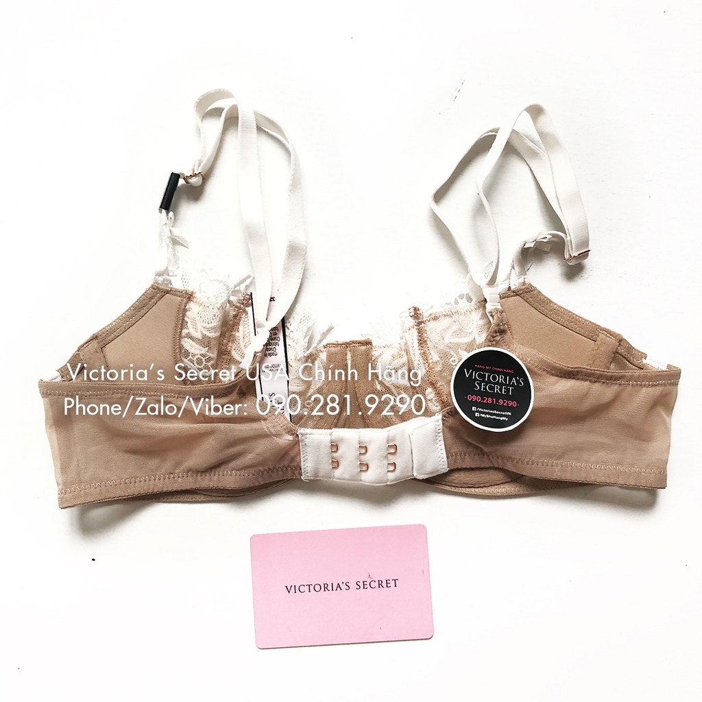 (34A/A75 - Bill Mỹ) - Áo ngực nude hoa trắng (87) không mút, Dream Angels, Nude Coco - Victoria's Secret USA | BigBuy360 - bigbuy360.vn