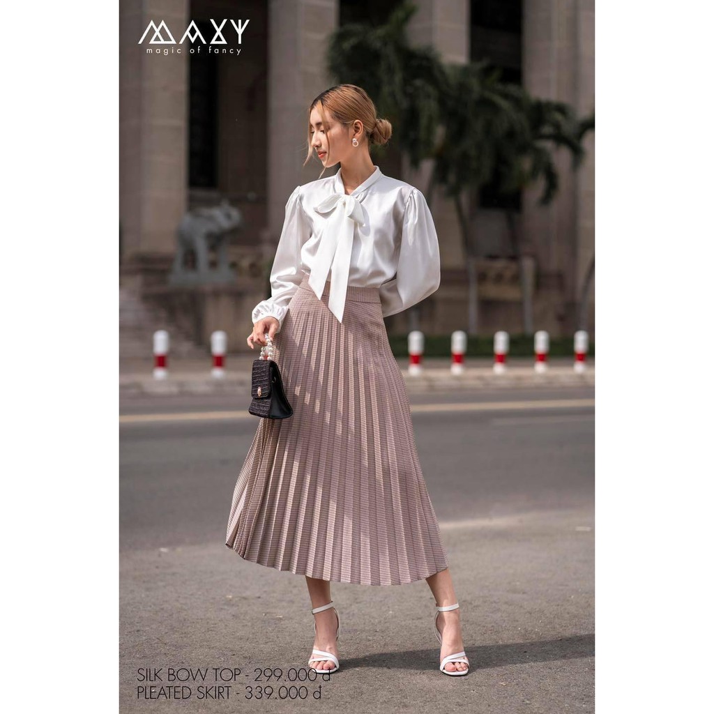 Chân váy dài xếp ly rẻ quạt long pleated skirt Maxy Workshop