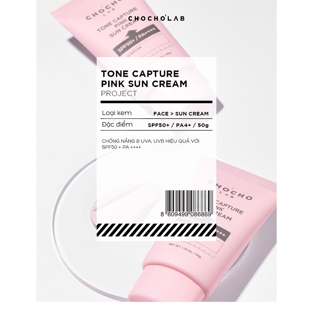 Kem Chống Nắng Bảo Vệ Da Chocho's Lab Tone Capture Pink Sun Cream SPF50+/PA++ | BigBuy360 - bigbuy360.vn