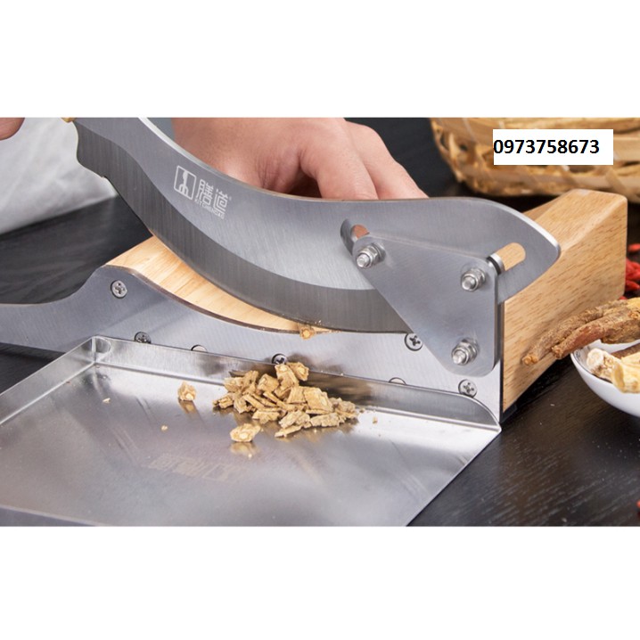Dao cầu thái thuốc Bắc thớt gỗ - Thái Nấm
