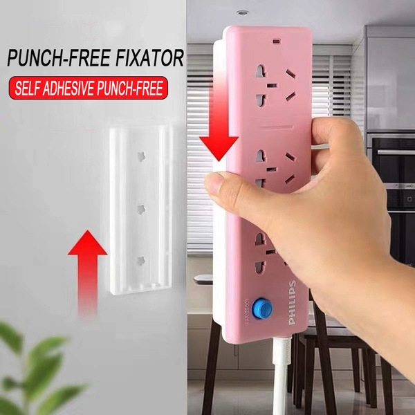Giá đỡ ổ cắm điện gắn tường không cần khoan lỗ tiện dụng