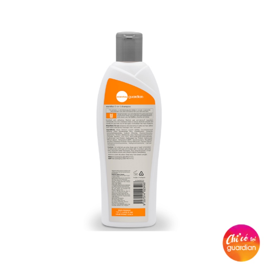 Dầu Gội 3 Trong 1 Hương Bạc Hà Guardian 350ml