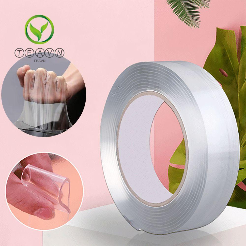 Cuộn băng keo nano 2 mặt trong suốt 3m/5m chống nước có thể tái sử dụng cho nhà bếp/phòng tắm