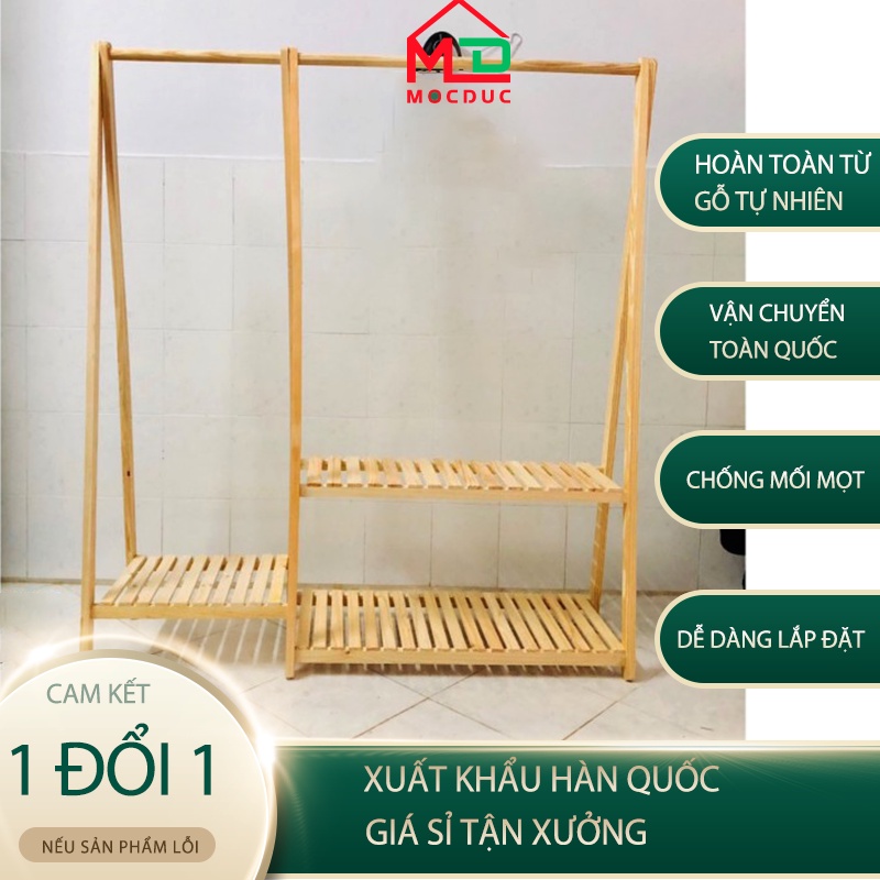 {Nhà Cung Cấp Sỉ Kệ Gỗ thông Các Loại } Mộc Đức- Kệ gỗ Thông treo đồ CHỮ A 2 TẦNG ĐÔI , Kệ treo đồ đa năng tiện lợi nhẹ