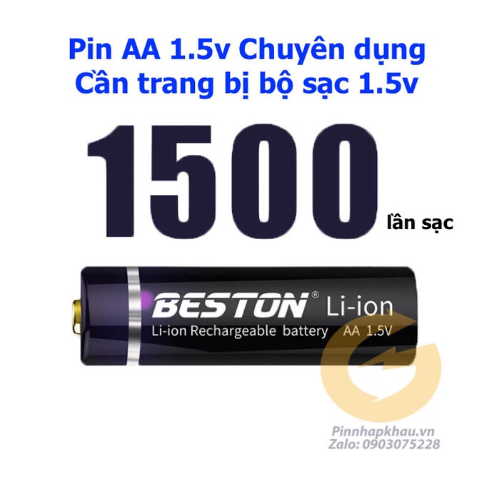 Pin sạc AA 1.5v Beston 2800mWh - 3500mWh - hiệu điện thế  không đổi 1.5V - bảo hành 1 đổi 1 trong 1 tháng