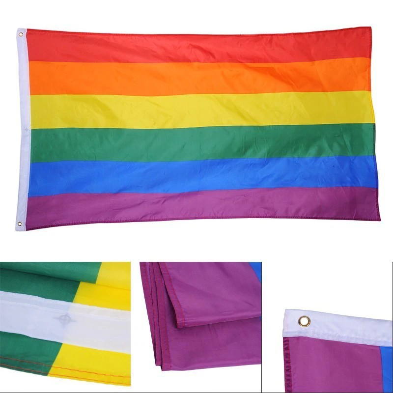 Cờ 7 màu ủng hộ cộng đồng LGBT 90 * 150CM / 3 * 5FT