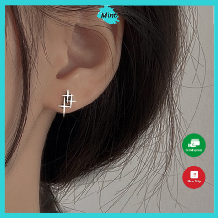 Bông Tai ❤️KHÔNG GÂY DỊ ỨNG❤️ Khuyên Tai Ngôi Sao Đơn Giản Chuôi Bạc S925 Phong Cách Hàn Quốc
