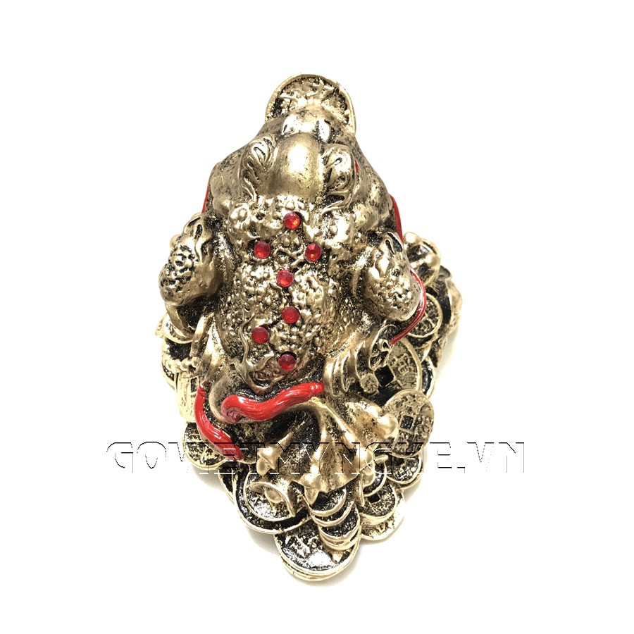Tượng Đá Cóc Thiềm Thừ 3 Chân Phong Thủy - Cao 11cm - Màu Nhũ Vàng | BigBuy360 - bigbuy360.vn