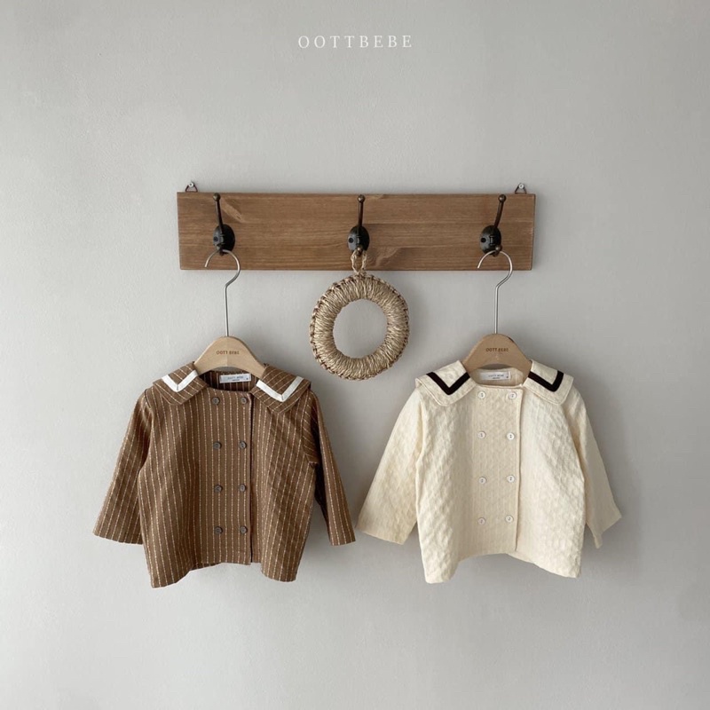 Set áo nâu kẻ Oottbebe