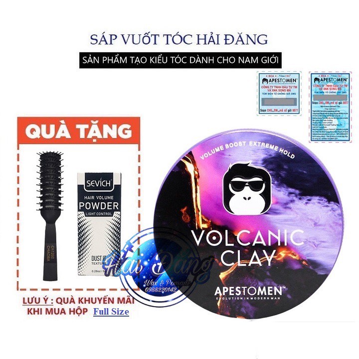 [ Chính Hãng Tem SMS ] Sáp Vuốt Tóc Nam Apestomen Volcanic Clay Chính Hãng - 80 Gram