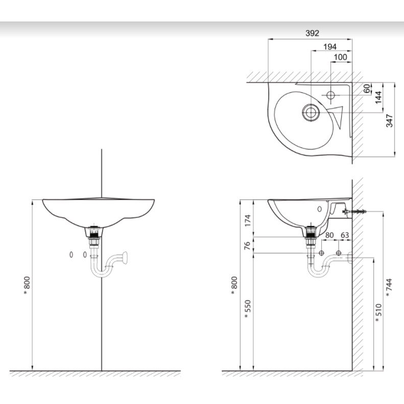 Lavabo Góc Inax L-281V Chậu Rửa Treo Tường siêu nhỏ dành cho không gian chật hẹp -Hàng Chính Hãng