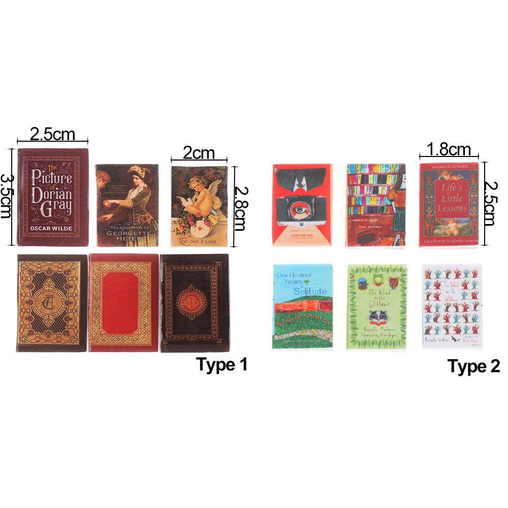 RAINBOW Set 6 Mô Hình Cuốn Sách Mini Trang Trí Nhà Búp Bê