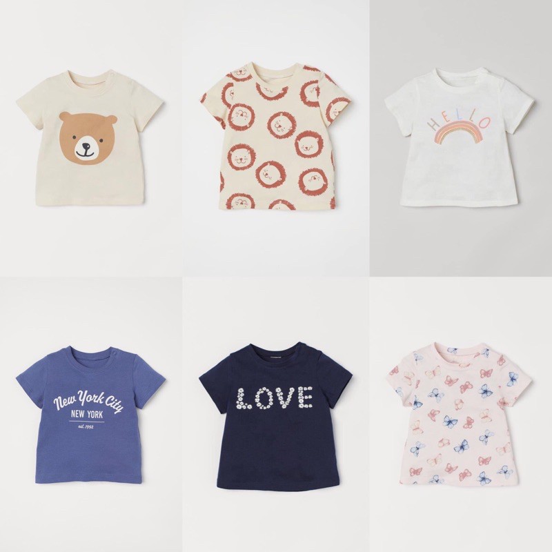 Áo HM bé trai bé gái size 4-6m đến 18-24m (auth)