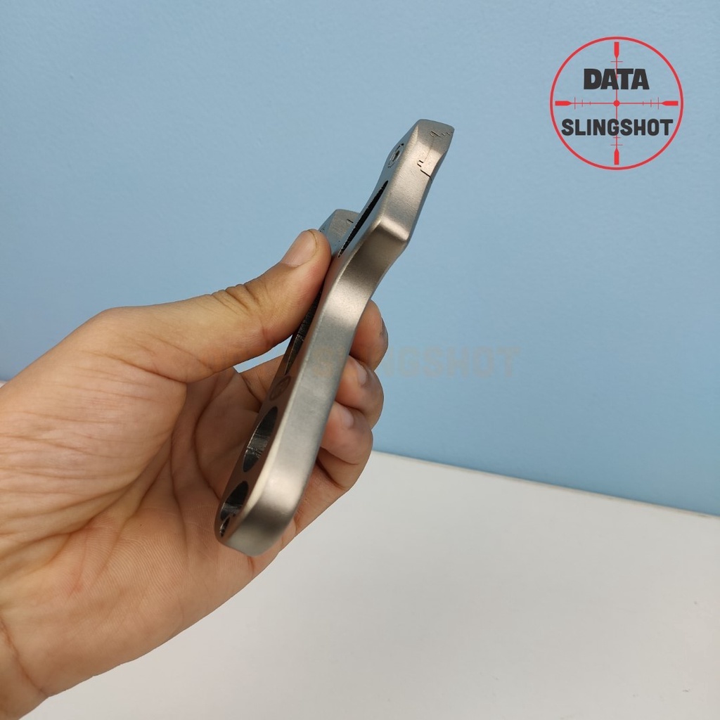 Ná Cao Su Inox CNC UFO Chạc 7 - Chạc kẹp bắn thun dẹt - DATA SlingShot