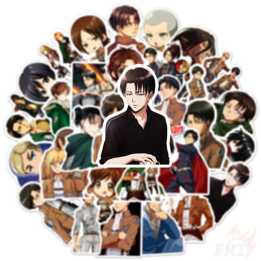 ❉ Attack on Titan - Series 01 Anime Stickers ❉ 50Pcs/Set Eren Mikasa Ackerman Armin Arlert Levi Waterproof DIY Fashion Decals Doodle Stickers