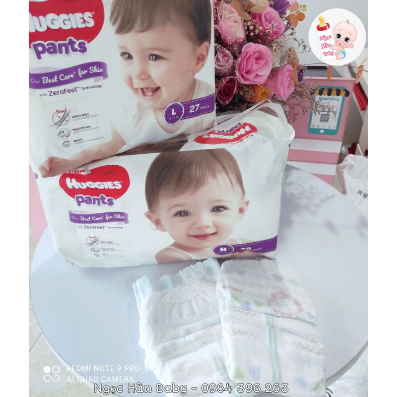 Bỉm Huggies Platinum bỉm quần đủ size M33, L27, XL24