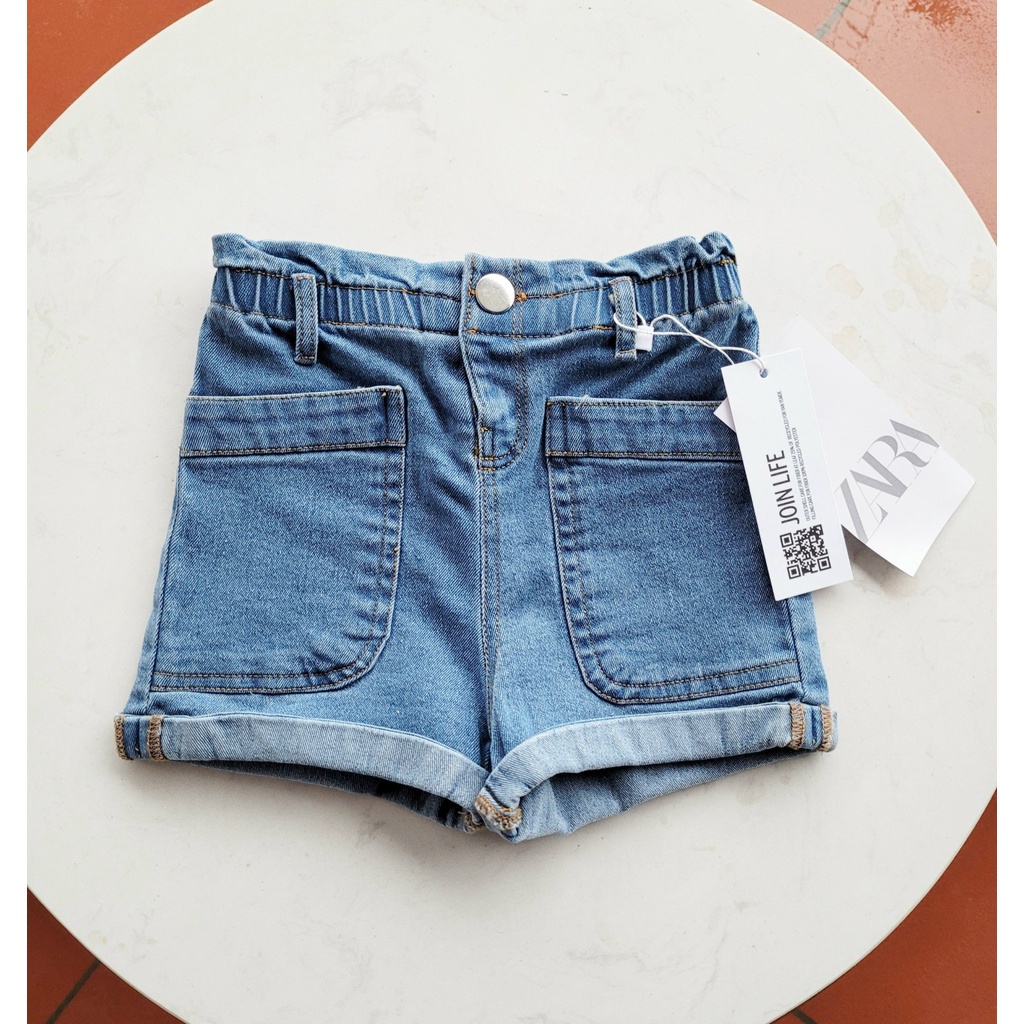 Quần short jean zara bé gái