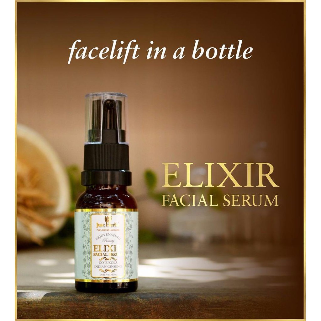 Serum trẻ hóa da nhân sâm Ấn - Just Herbs Gotukola Indian Ginseng Rejuvenating Beauty Elixir Facial Serum - hebenastore