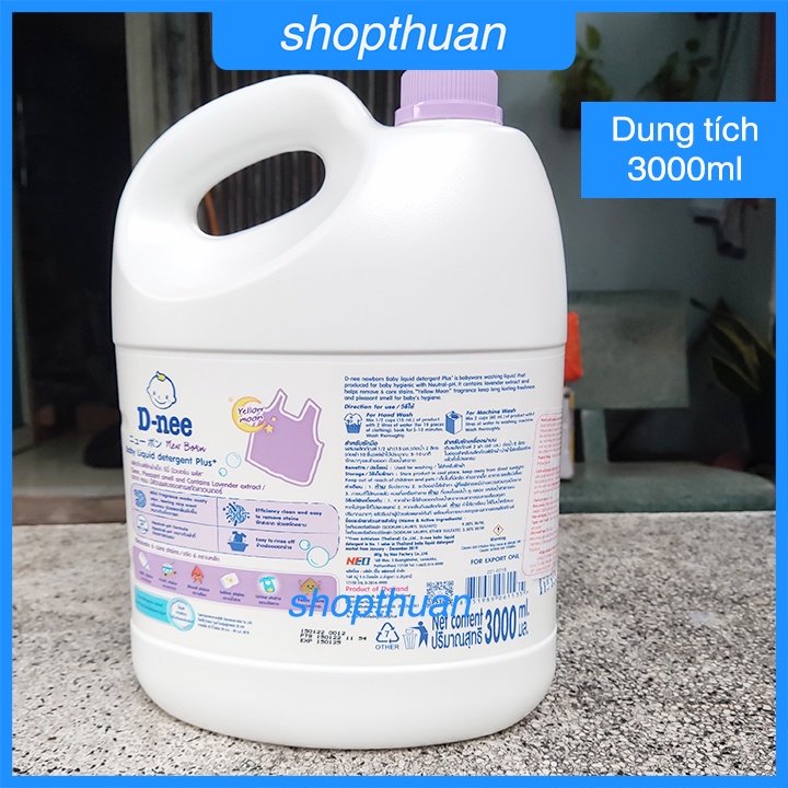 Nước giặt D-nee Tím Yellow Moon 3000ml Đại Thịnh - Nước giặt quần áo trẻ em - HSD : 15/1/25