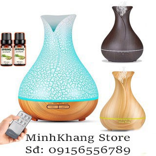 [Bảo Hàng Chính Hãng] Máy Xông Tinh Dầu Tán Tinh Dầu Phun Sương TuyLíp 550ml Đèn Led 7 Màu Có Chế Độ Hẹn Giờ Bù Ẩm