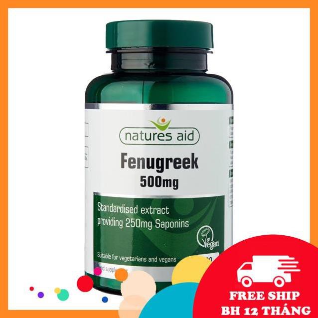 Viên uống lợi sữa cỏ cà ri Fenugreek Natures Aid 500mg.