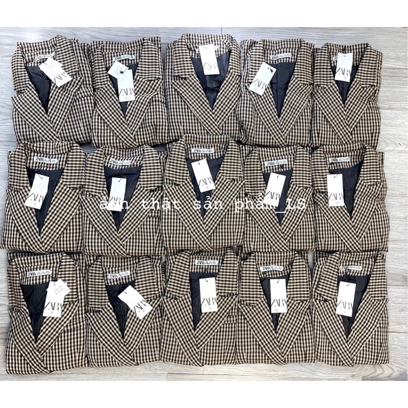 Áo Khoác Blazer Dạ Kẻ Vest Có Lắp Túi 2 lớp