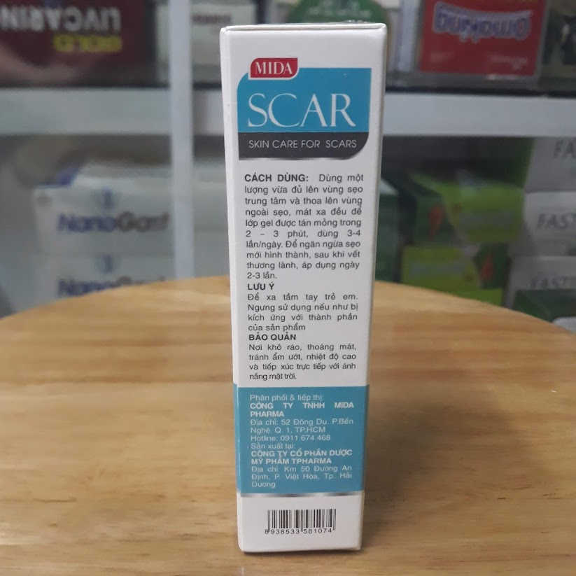 Kem ngăn ngừa sẹo mida scar nano cucurmin tuýp 10g