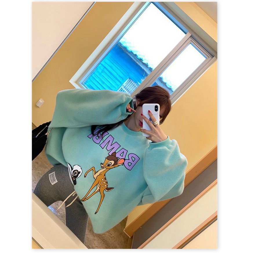 ÁO KHOÁC HOODIE UNISEX FORM RỘNG HÌNH NAI CÁ TÍNH SIÊU XINH