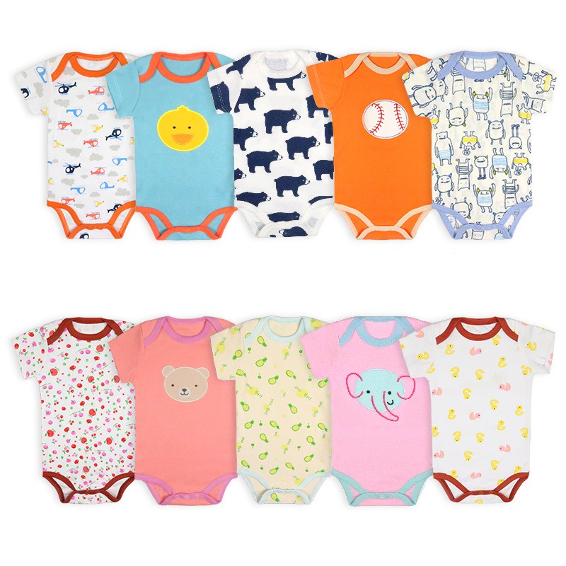 body chip cotton mềm hình xinh cho bé 6-12kg (Set 5 bộ)