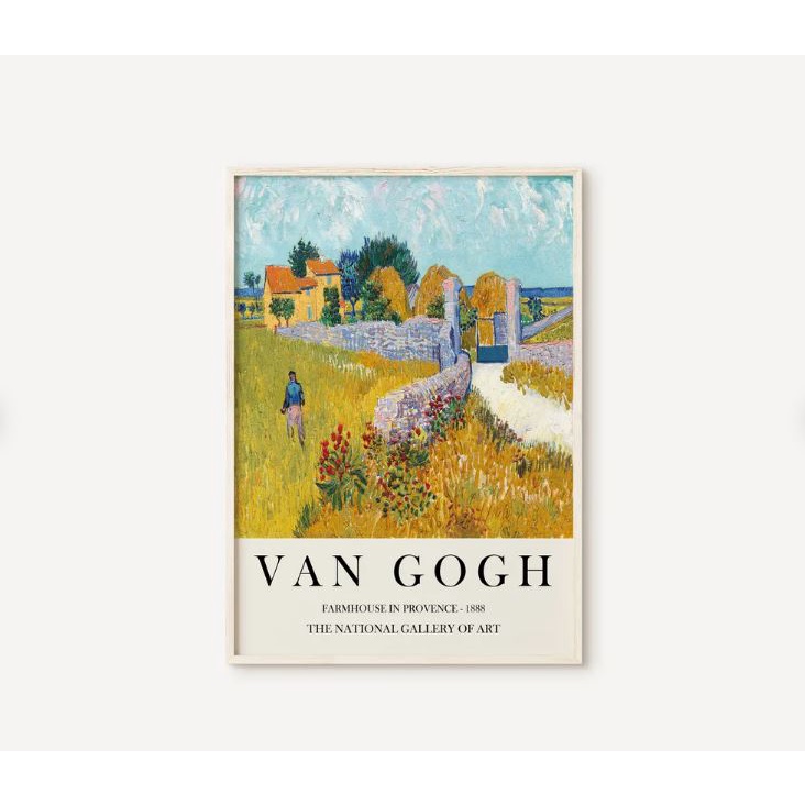 Bộ 6 tranh treo tường Van gogh tone xanh dương, tranh canvas treo tường hiên đại NEW183