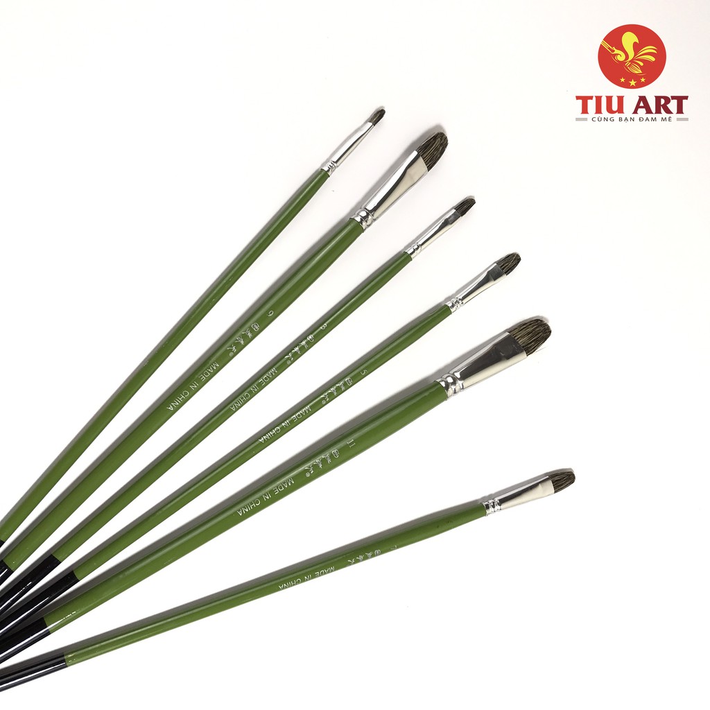 Bộ cọ lông chồn cán xanh 6 cây