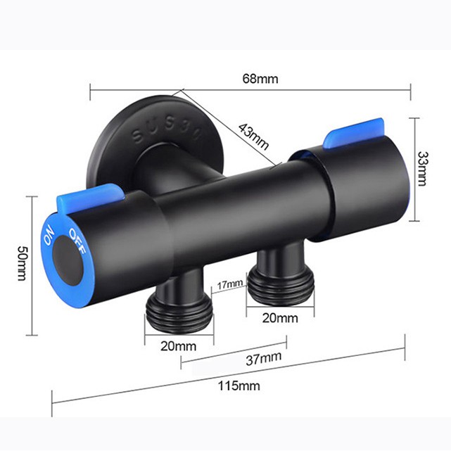 Vòi xịt nước BAOKEMO 2 chiều bằng thép không gỉ 304 chất lượng cao