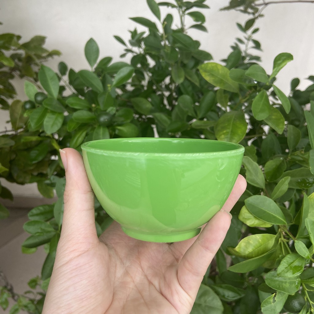 Chén nhựa 9 x 5 cm ăn cơm nước chấm sốt tương xanh - small bowl