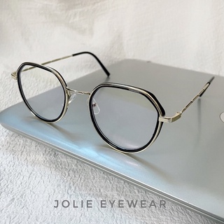 [Rẻ Vô Địch] Gọng kính cận Jolie Eyewear chất liệu kim loại đa giác 110  chống ánh sáng xanh, UV400