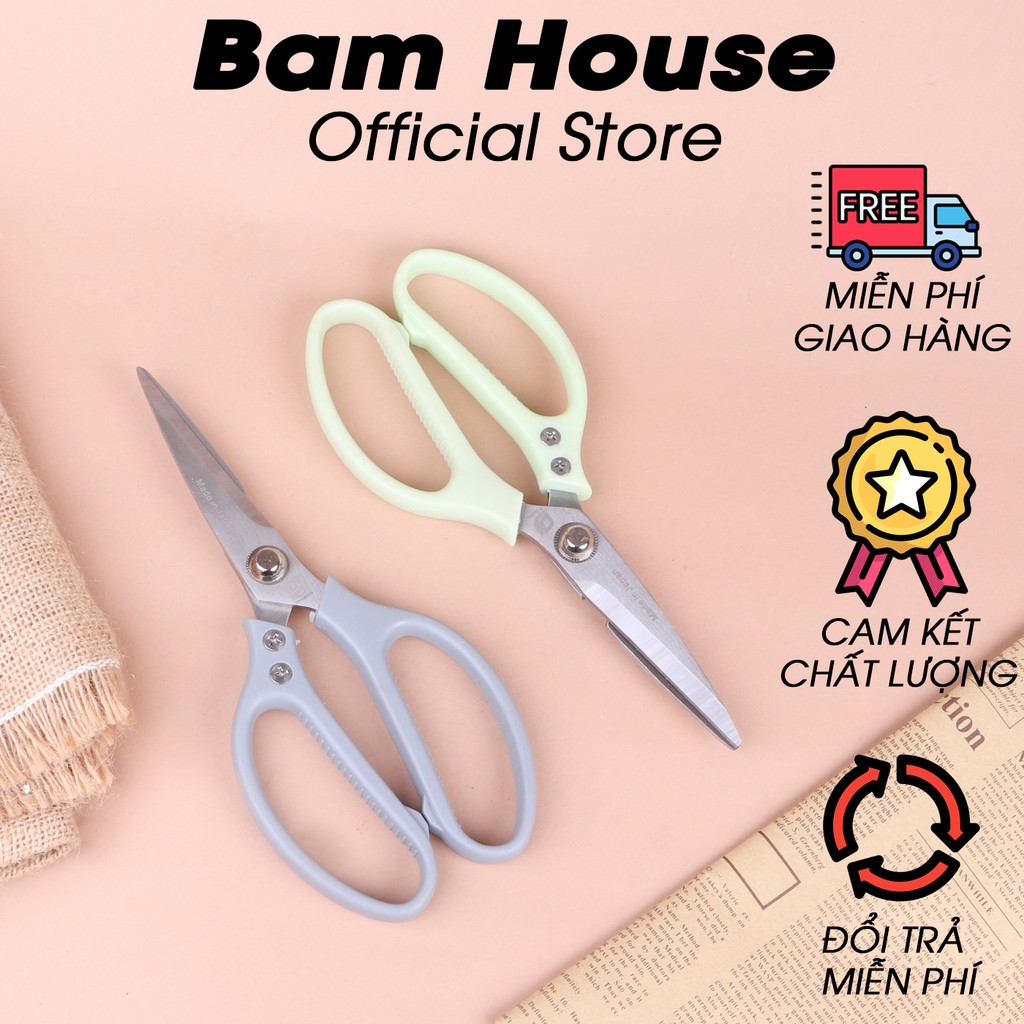 Kéo bếp Nhật Bản SK5 Bam House loại lớn lưới thép cán nhựa cao cấp – Gia dụng bếp