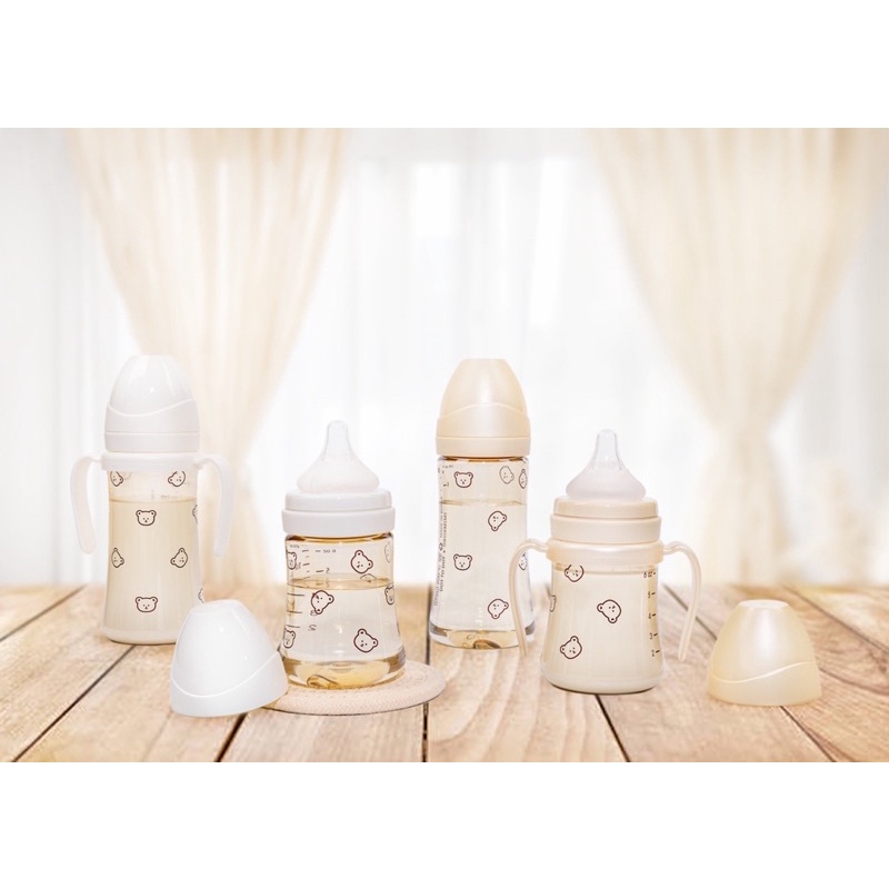 Bộ bình sữa PPSU Grosmimi Gấu Pure Gold 200ml /300ml Không núm ti - Có tách lẻ