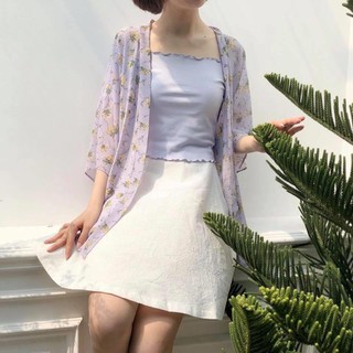 Kimono Tím Hoa Vàng Chùm [KN505]