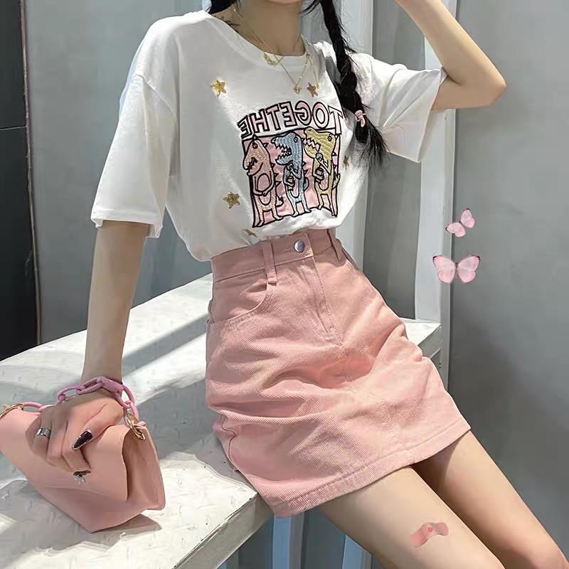 Áo thun nữ form rộng unisex mặc được 2 mặt